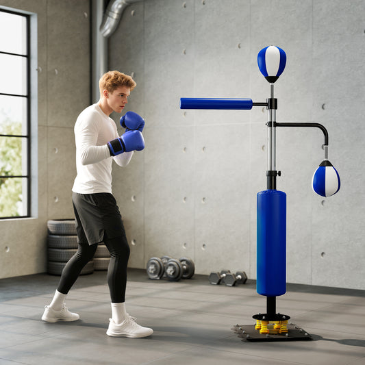 4.6'-6.7' Speed Bag Boxing Bag Stand, Reflex Bag Boxing Training Equipment, Speed Punching Bag, Blue